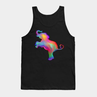 Tie Dye Rainbow Elephant Silhouette Tank Top